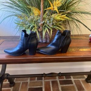 Black Ankle Booties with Heel